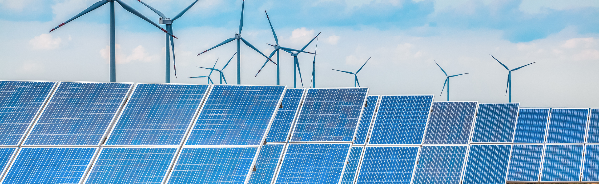 Solar panels and wind turbines